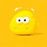 Cute Cheese-Themed Silicone 3" AirPods Case in Yellow